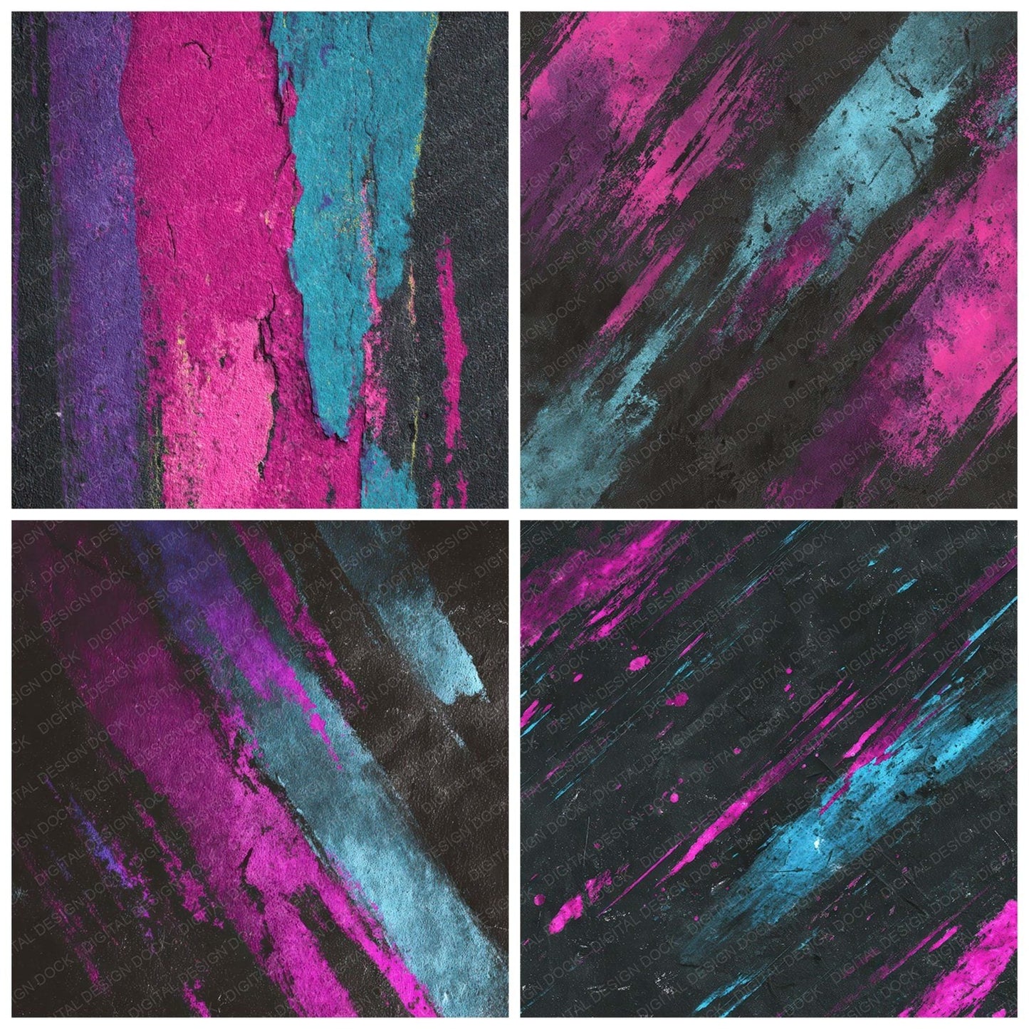 Neon Smear Grunge Digital Paper Pack (DDD008585)