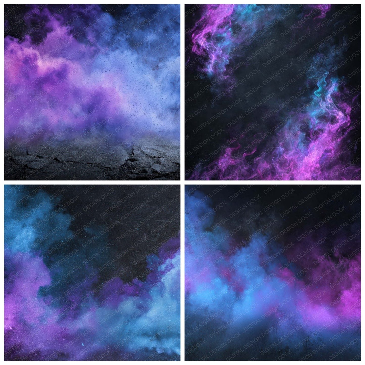 Neon Smoke Grunge Digital Paper Pack (DDD008586)