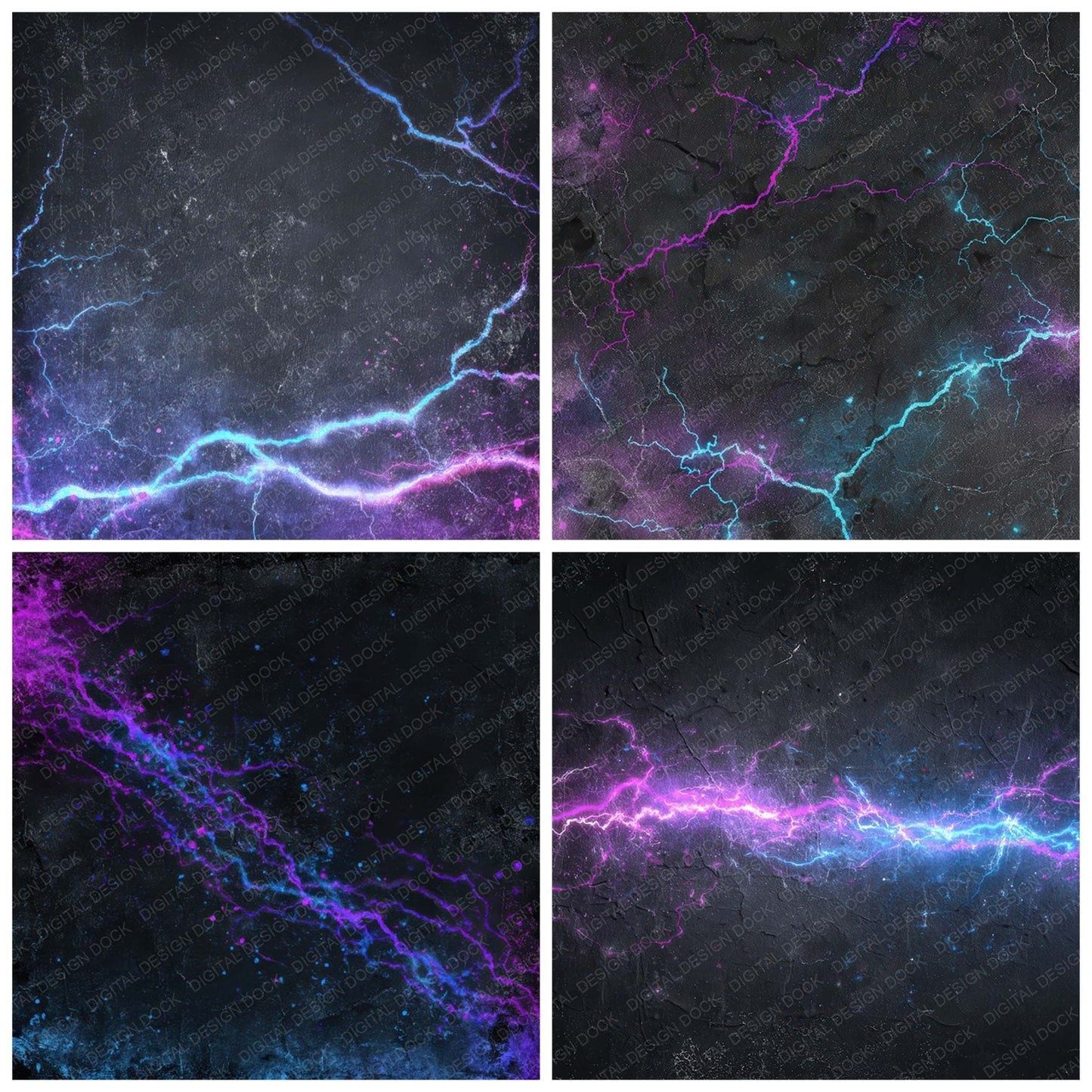 Neon Arc Grunge Digital Paper Pack (DDD008588)