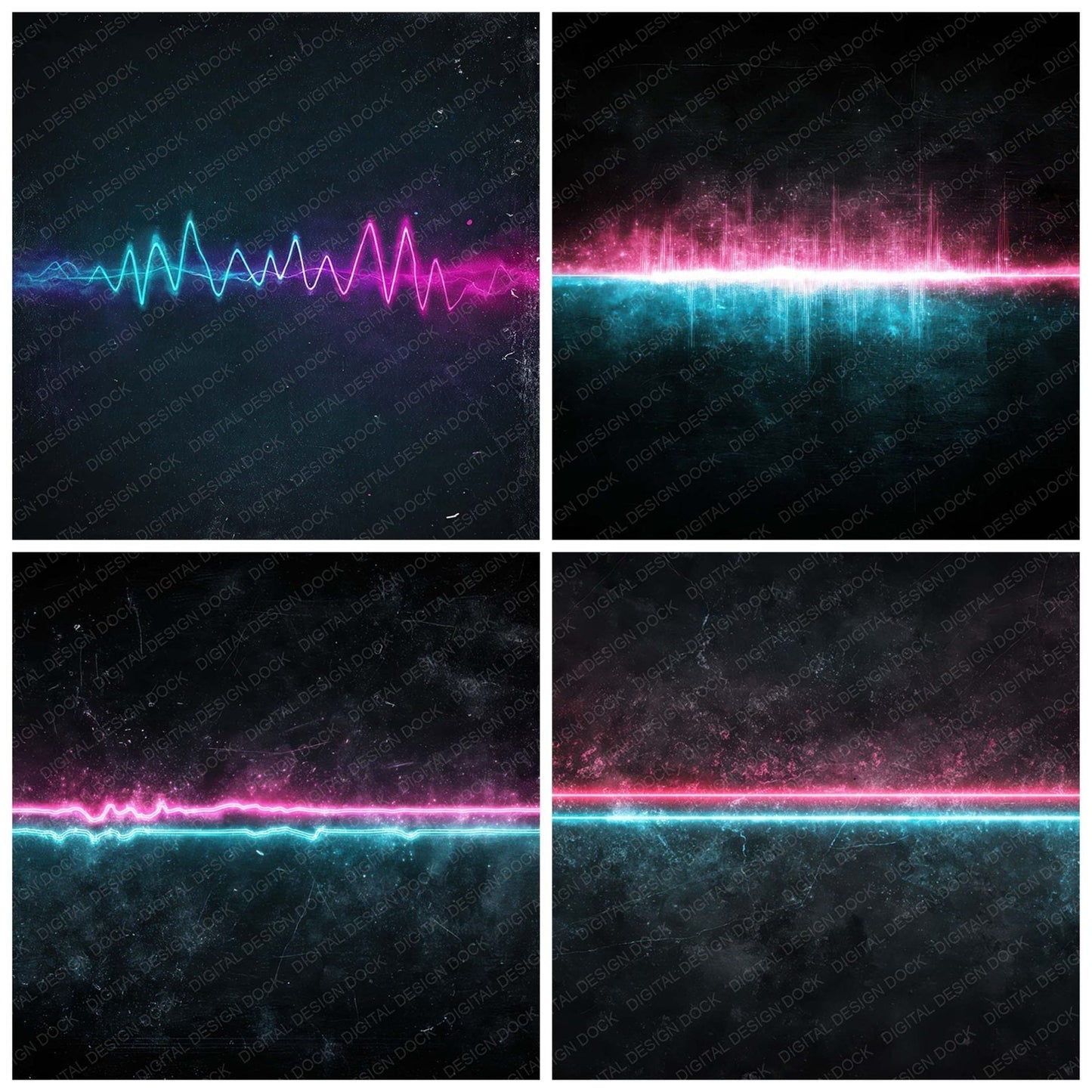 Neon Pulse Grunge Digital Paper Pack (DDD008596)