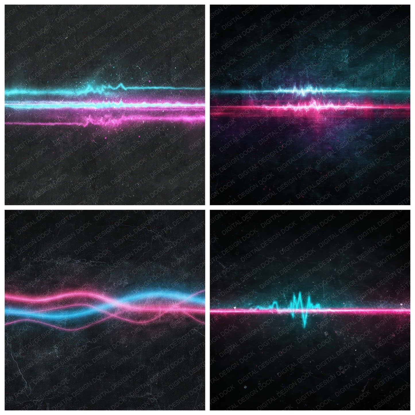 Neon Pulse Grunge Digital Paper Pack (DDD008596)