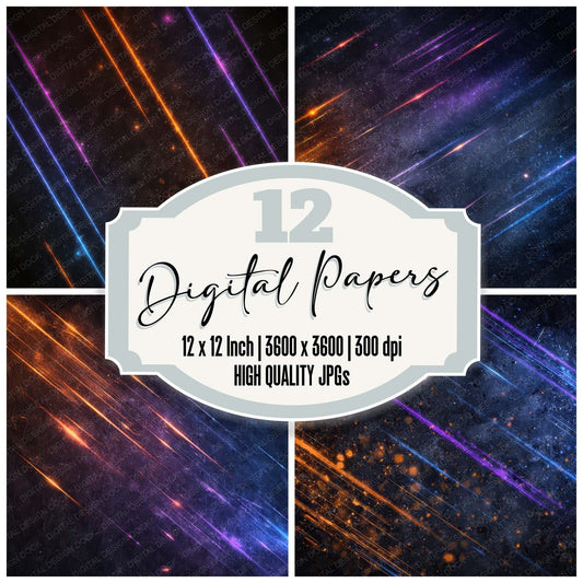 Neon Spark Grunge Digital Paper Pack (DDD008602)
