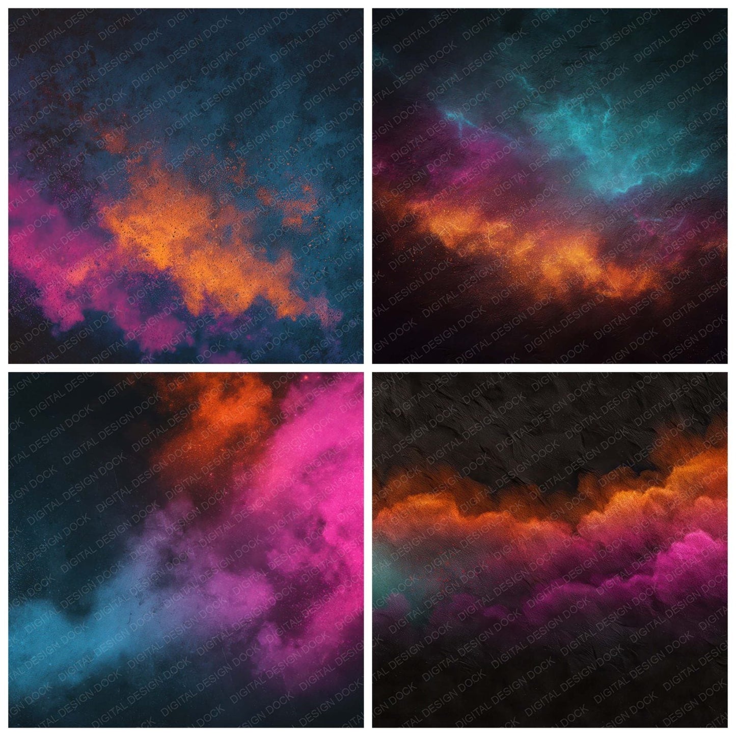 Neon Mist Clouds Digital Paper Pack (DDD008611)