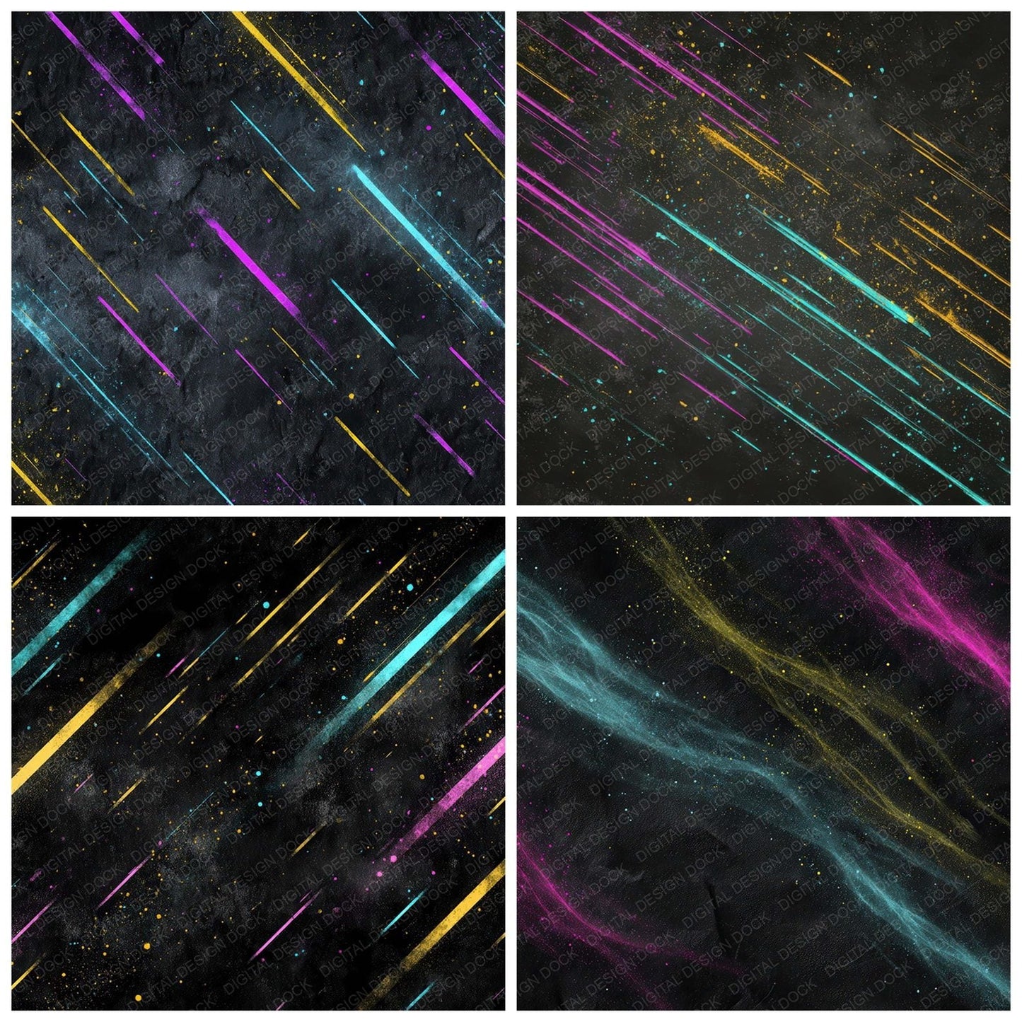 Neon Particle Grunge Digital Paper Pack (DDD008612)