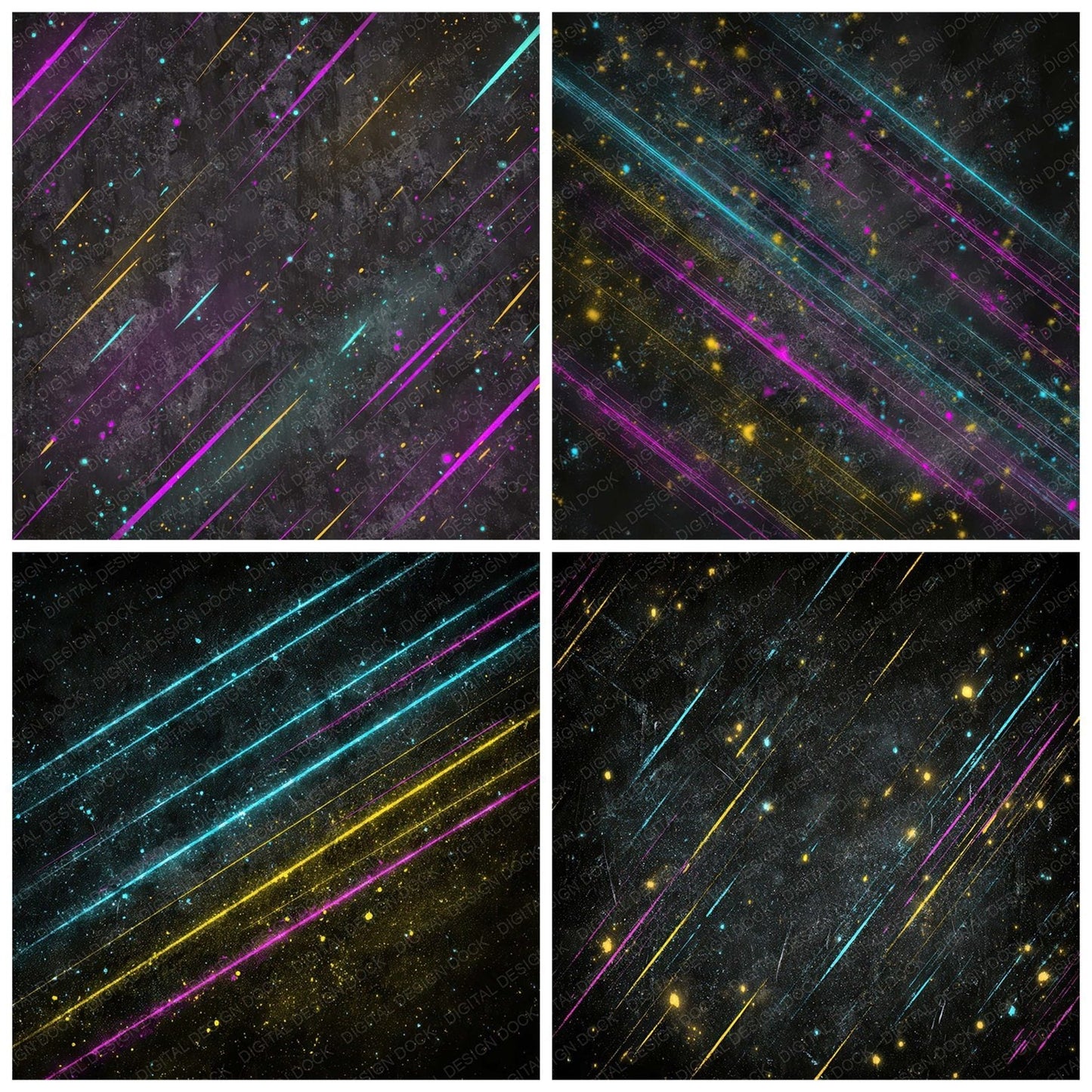 Neon Particle Grunge Digital Paper Pack (DDD008612)
