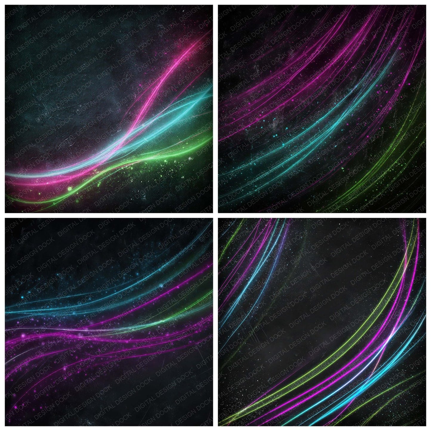 Neon Plasma Grunge Digital Paper Pack (DDD008613)