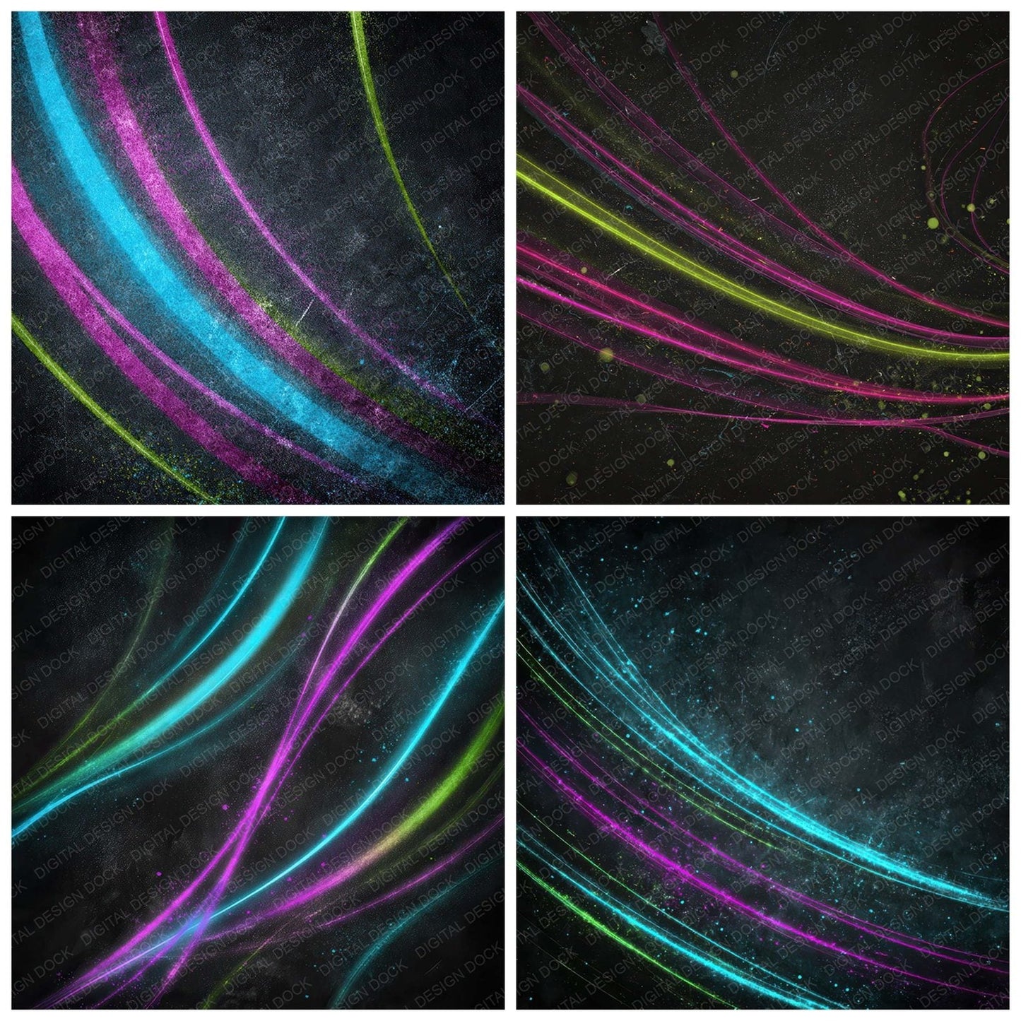 Neon Plasma Grunge Digital Paper Pack (DDD008613)