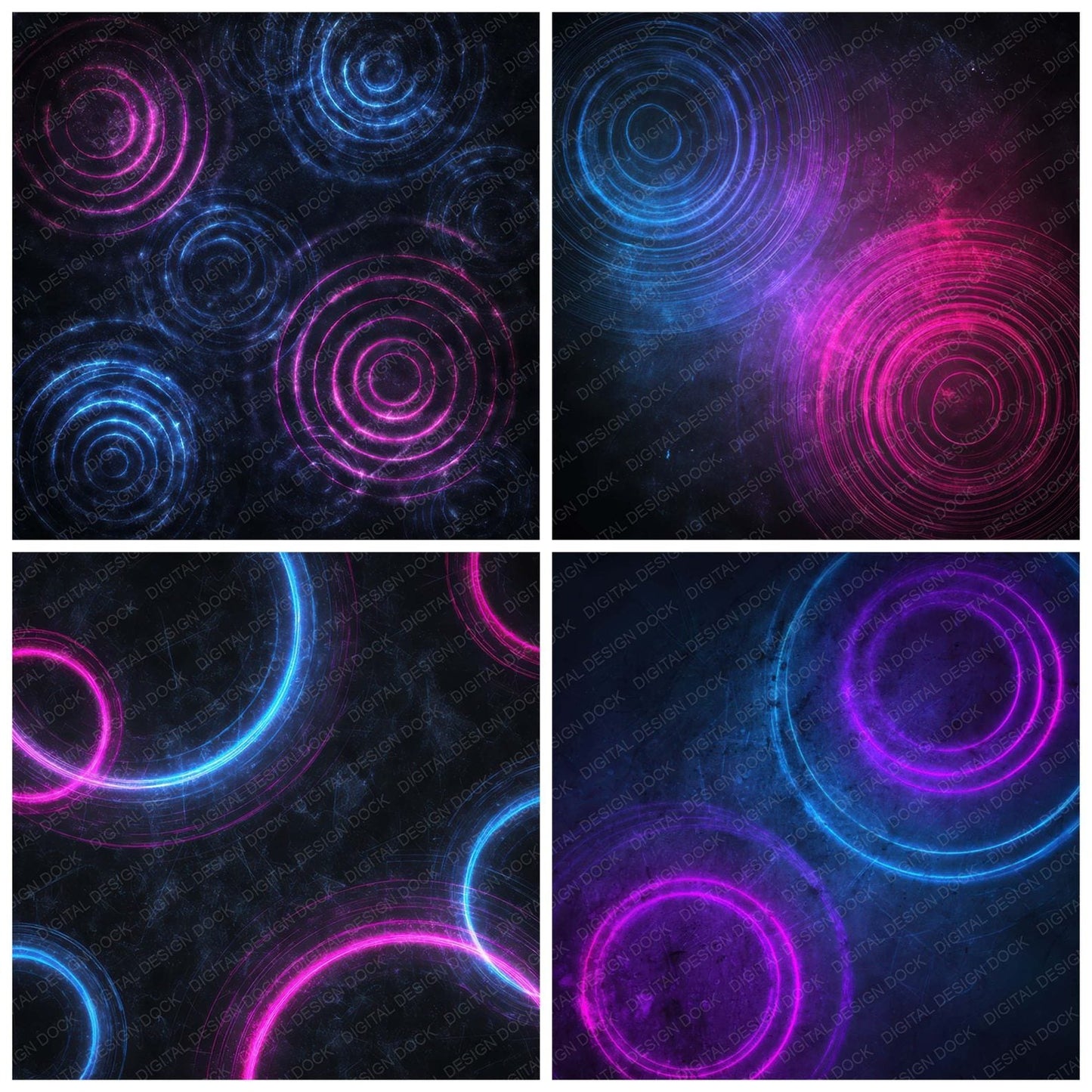 Neon Ripple Grunge Digital Paper Pack (DDD008614)
