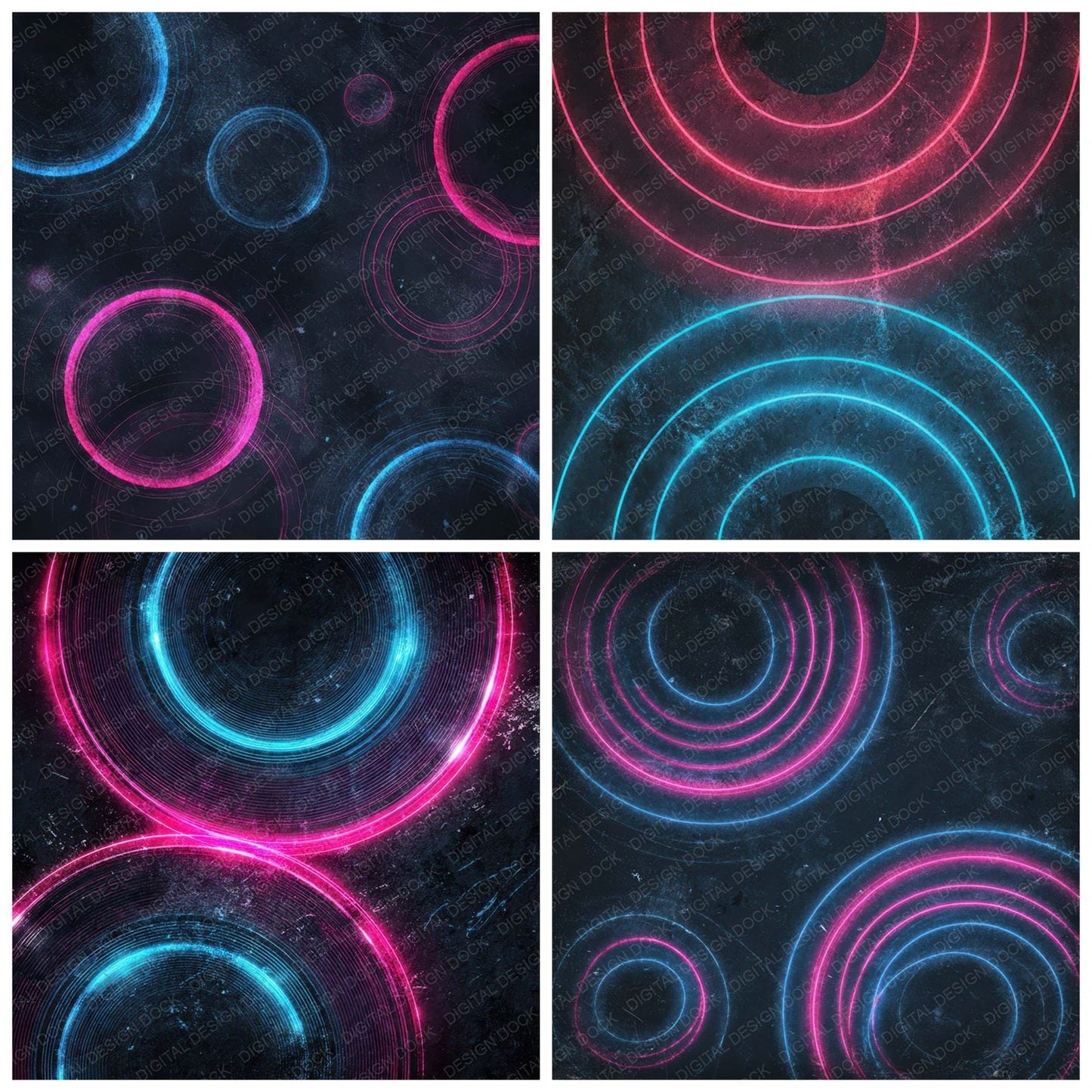 Neon Ripple Grunge Digital Paper Pack (DDD008614)