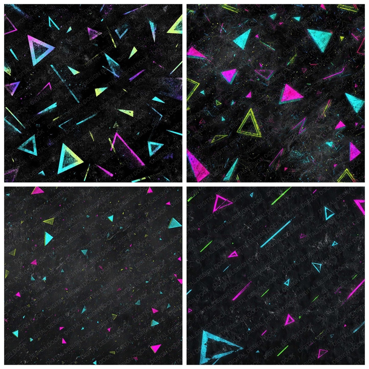 Neon Shard Grunge Digital Paper Pack (DDD008615)