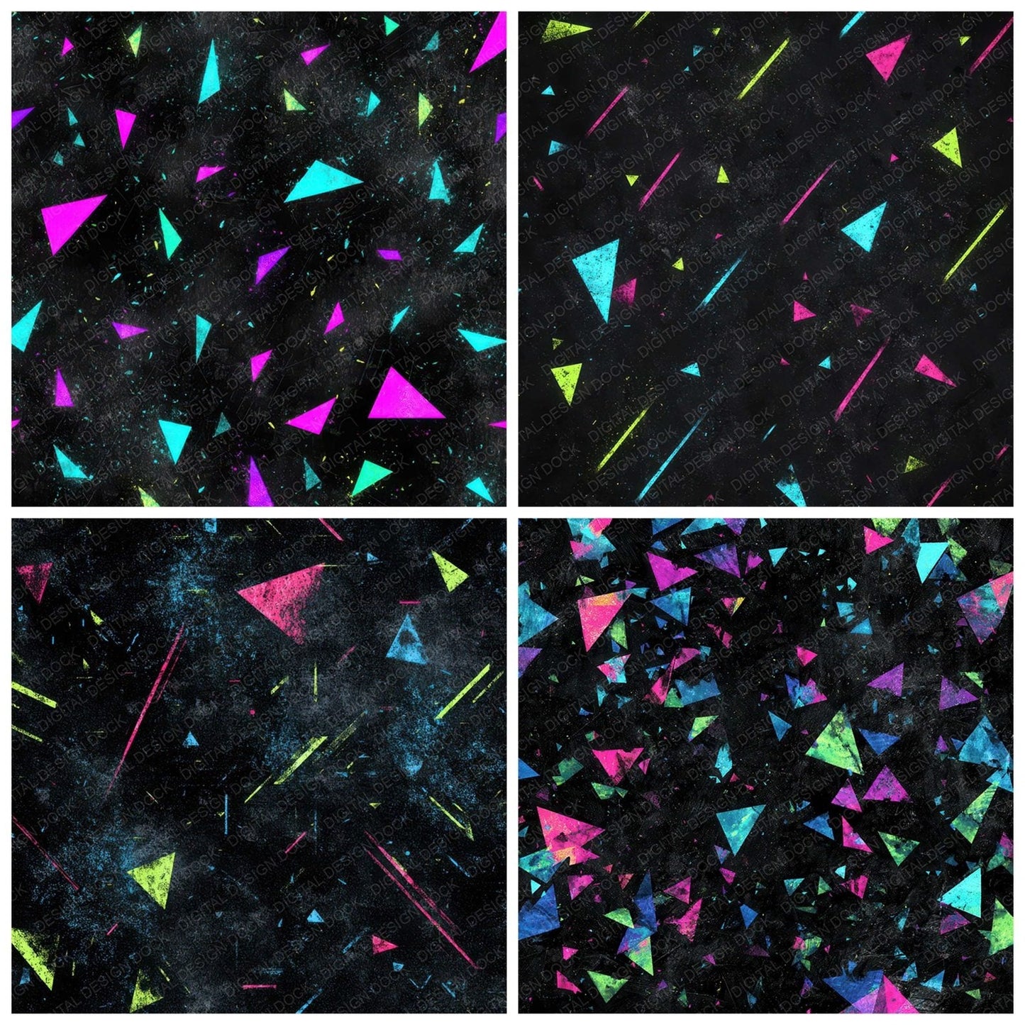 Neon Shard Grunge Digital Paper Pack (DDD008615)