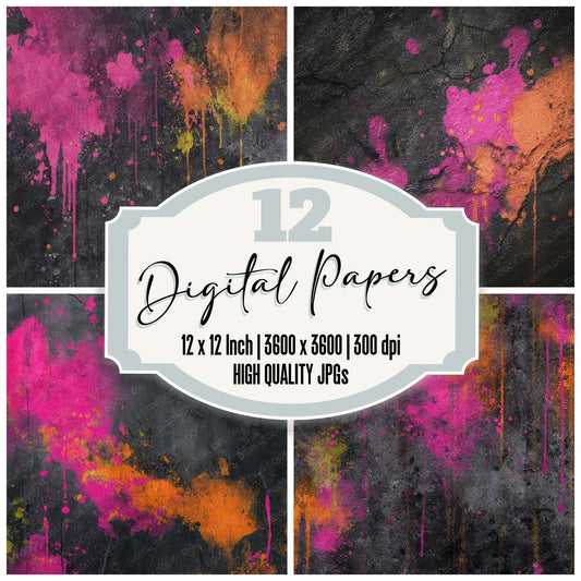 Neon Spray Burst Digital Paper Pack (DDD008617)