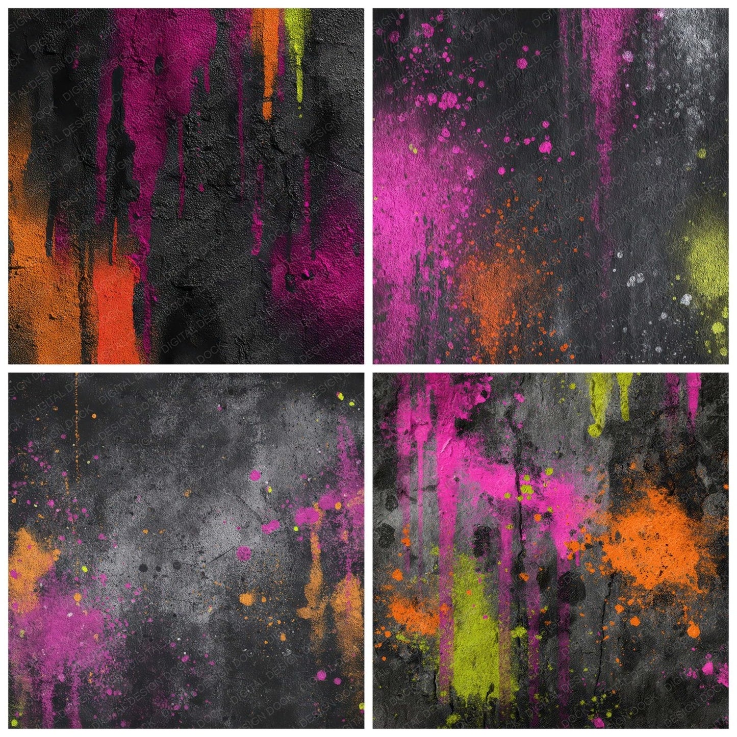 Neon Spray Burst Digital Paper Pack (DDD008617)