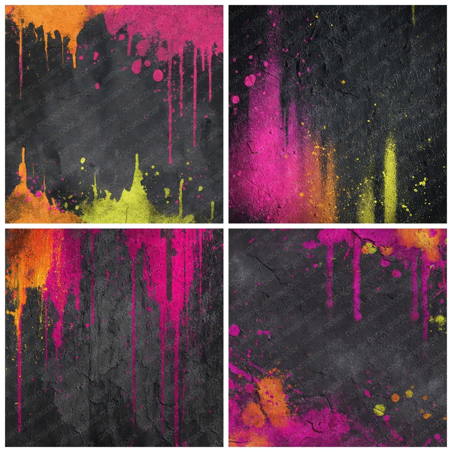 Neon Spray Burst Digital Paper Pack (DDD008617)