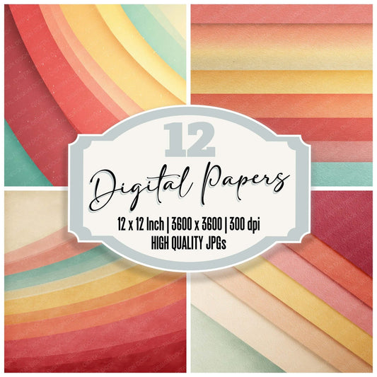 Sun Faded Rainbow Digital Paper Pack (DDD008624)