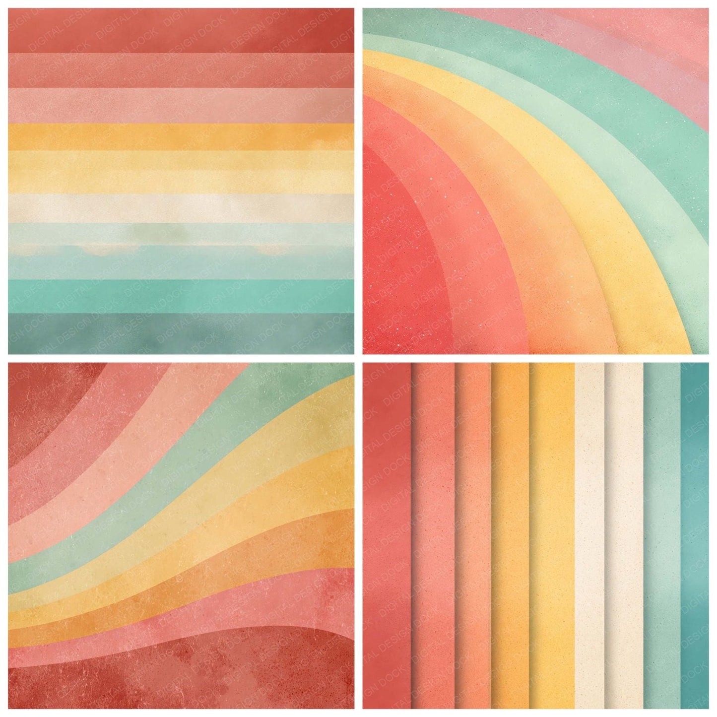 Sun Faded Rainbow Digital Paper Pack (DDD008624)