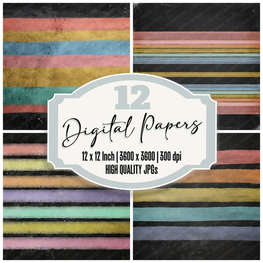 Chalk Rainbow Texture Digital Paper Pack (DDD008628)
