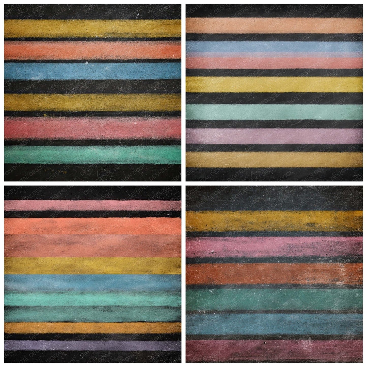 Chalk Rainbow Texture Digital Paper Pack (DDD008628)