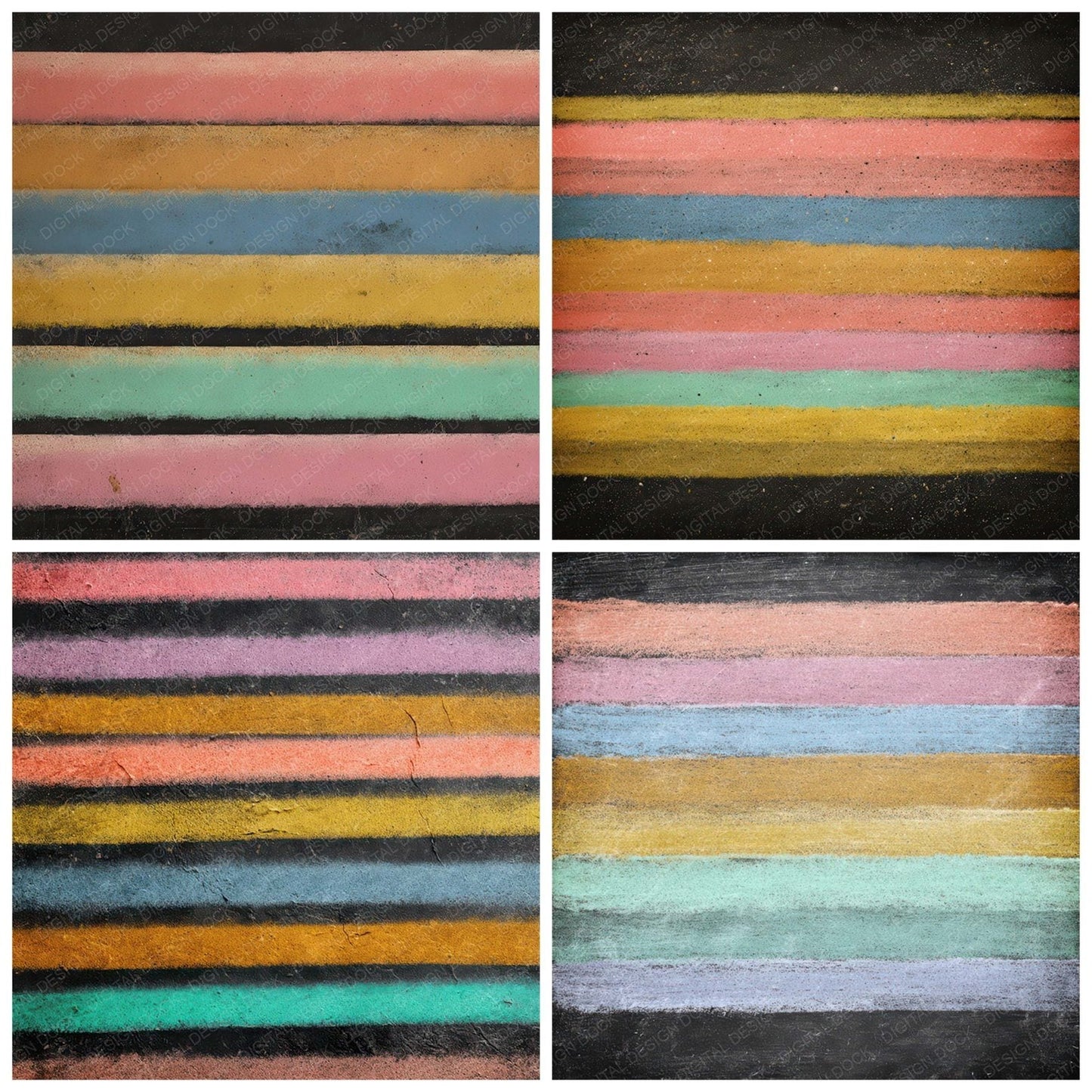 Chalk Rainbow Texture Digital Paper Pack (DDD008628)