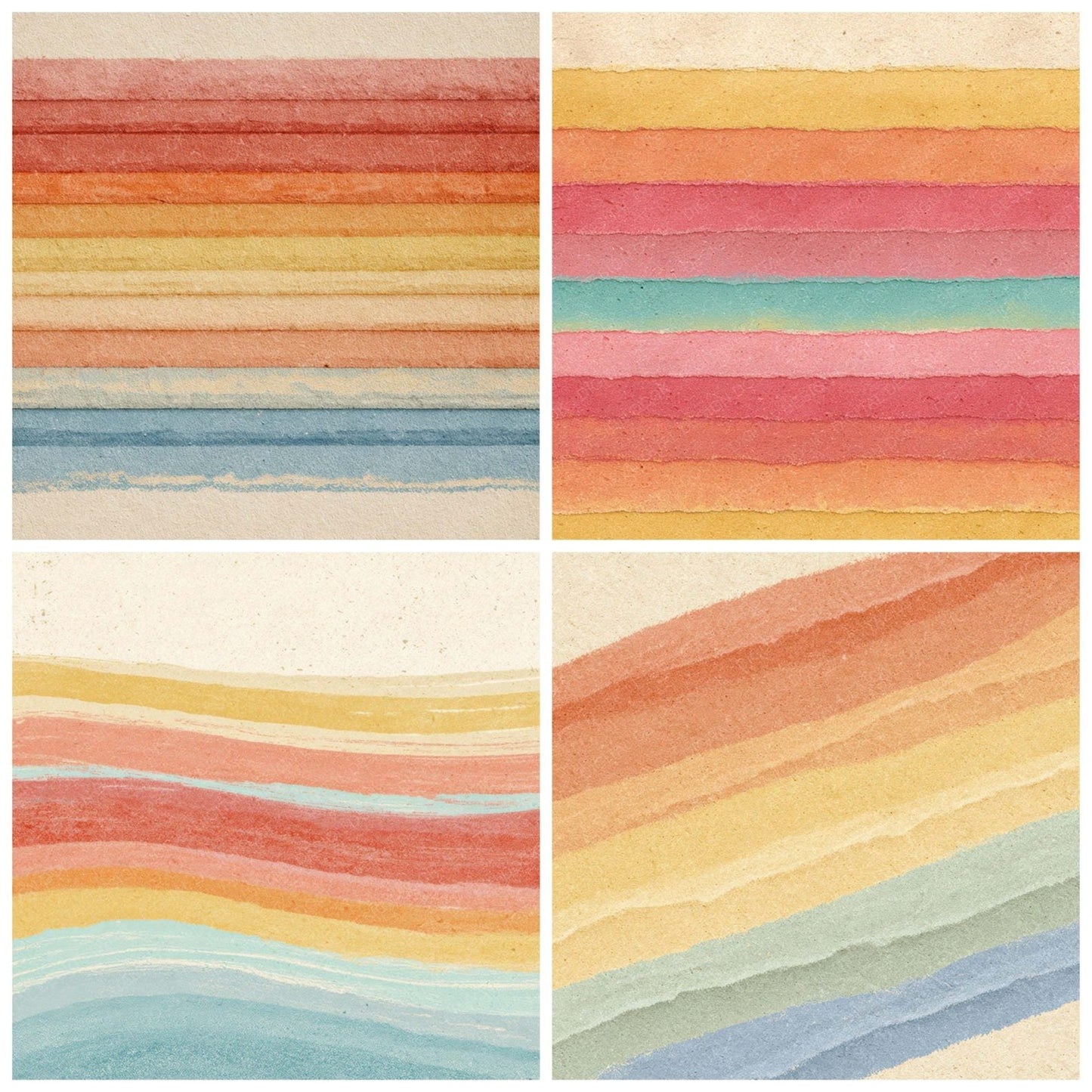 Crayon Rainbow Texture Digital Paper Pack (DDD008629)
