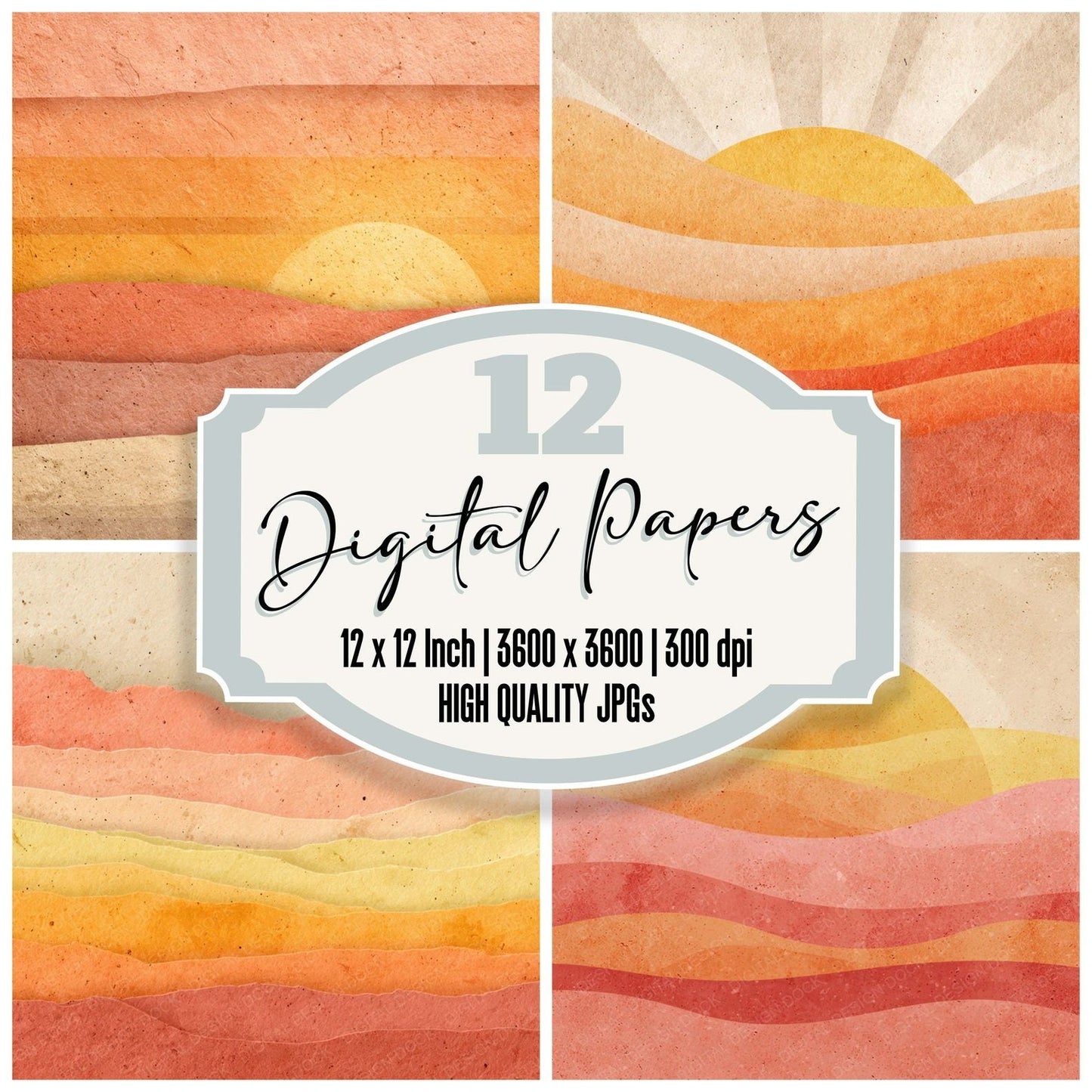 Desert Sunset Paper Digital Paper Pack (DDD008630)