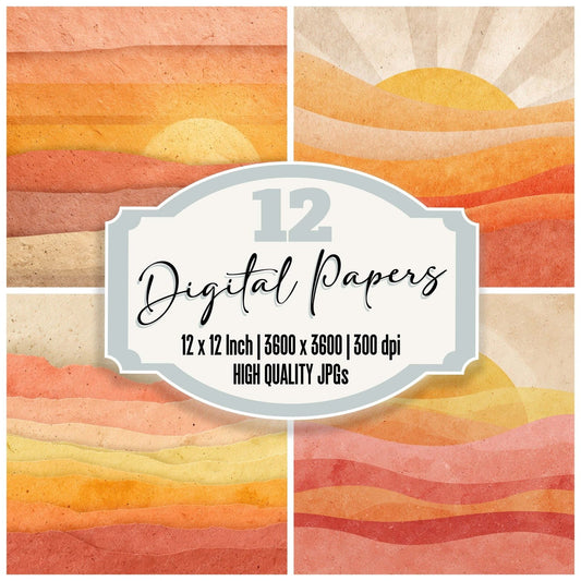 Desert Sunset Paper Digital Paper Pack (DDD008630)