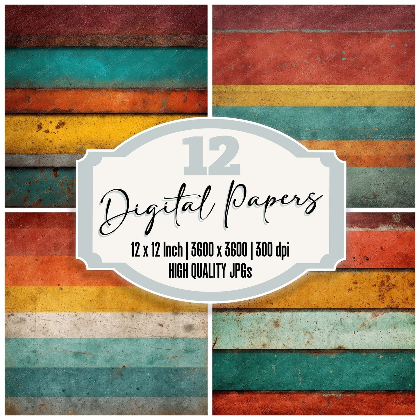 Enamel Rainbow Metal Digital Paper Pack (DDD008631)