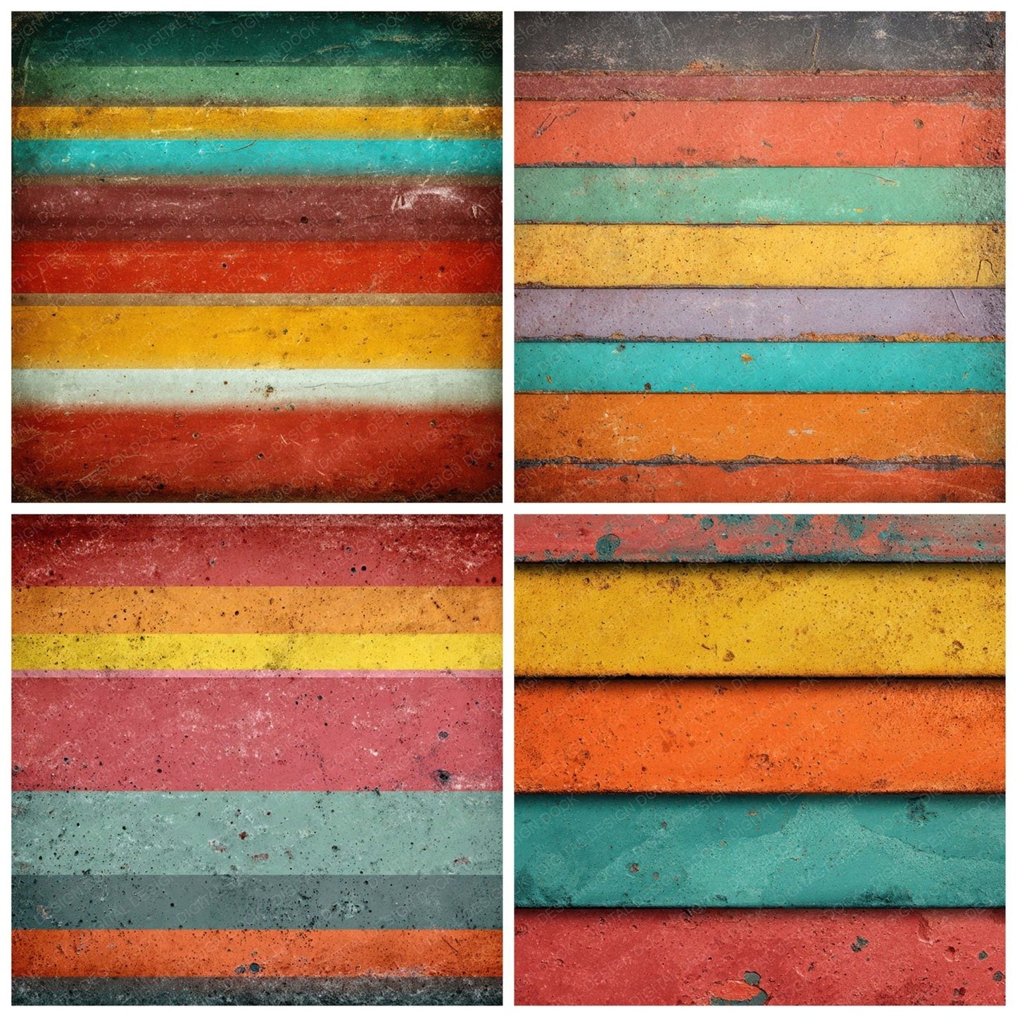 Enamel Rainbow Metal Digital Paper Pack (DDD008631)