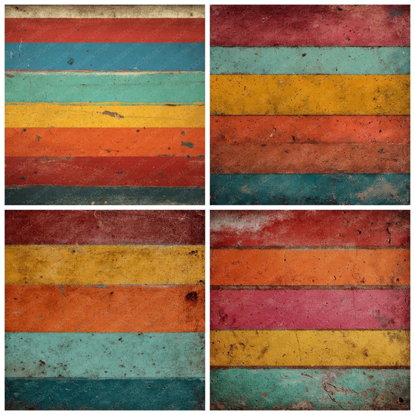 Enamel Rainbow Metal Digital Paper Pack (DDD008631)