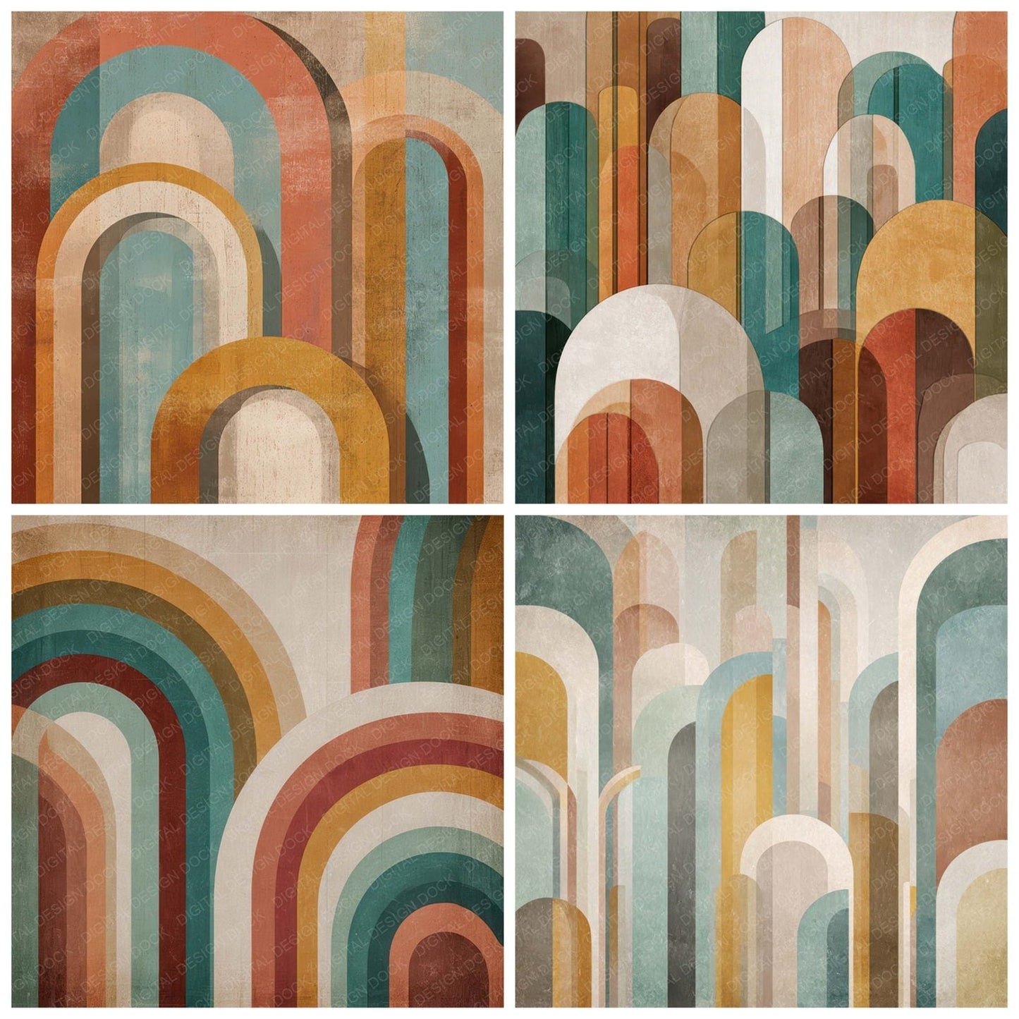 Mid Century Arches Digital Paper Pack (DDD008632)