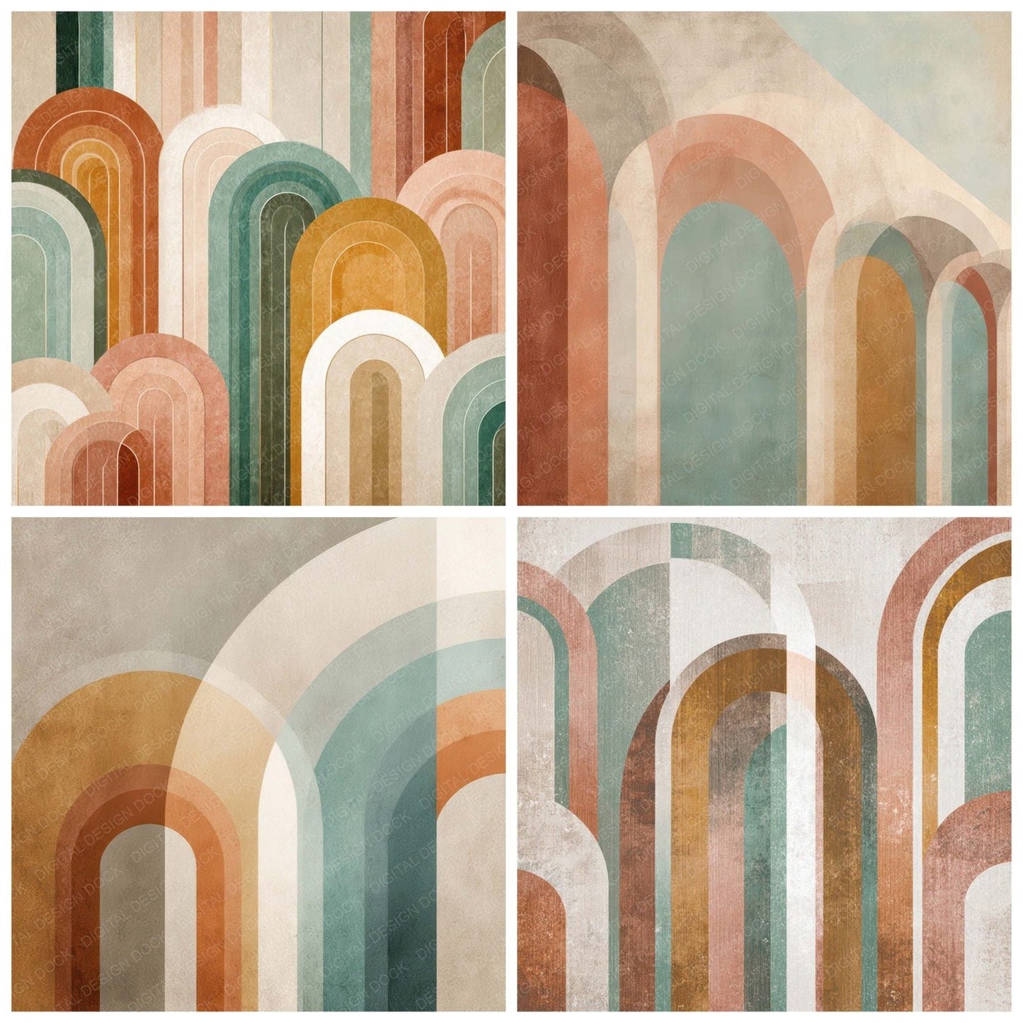 Mid Century Arches Digital Paper Pack (DDD008632)