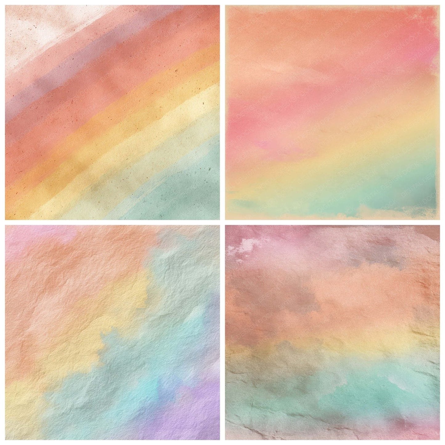 Rainbow Ink Bleed Digital Paper Pack (DDD008634)