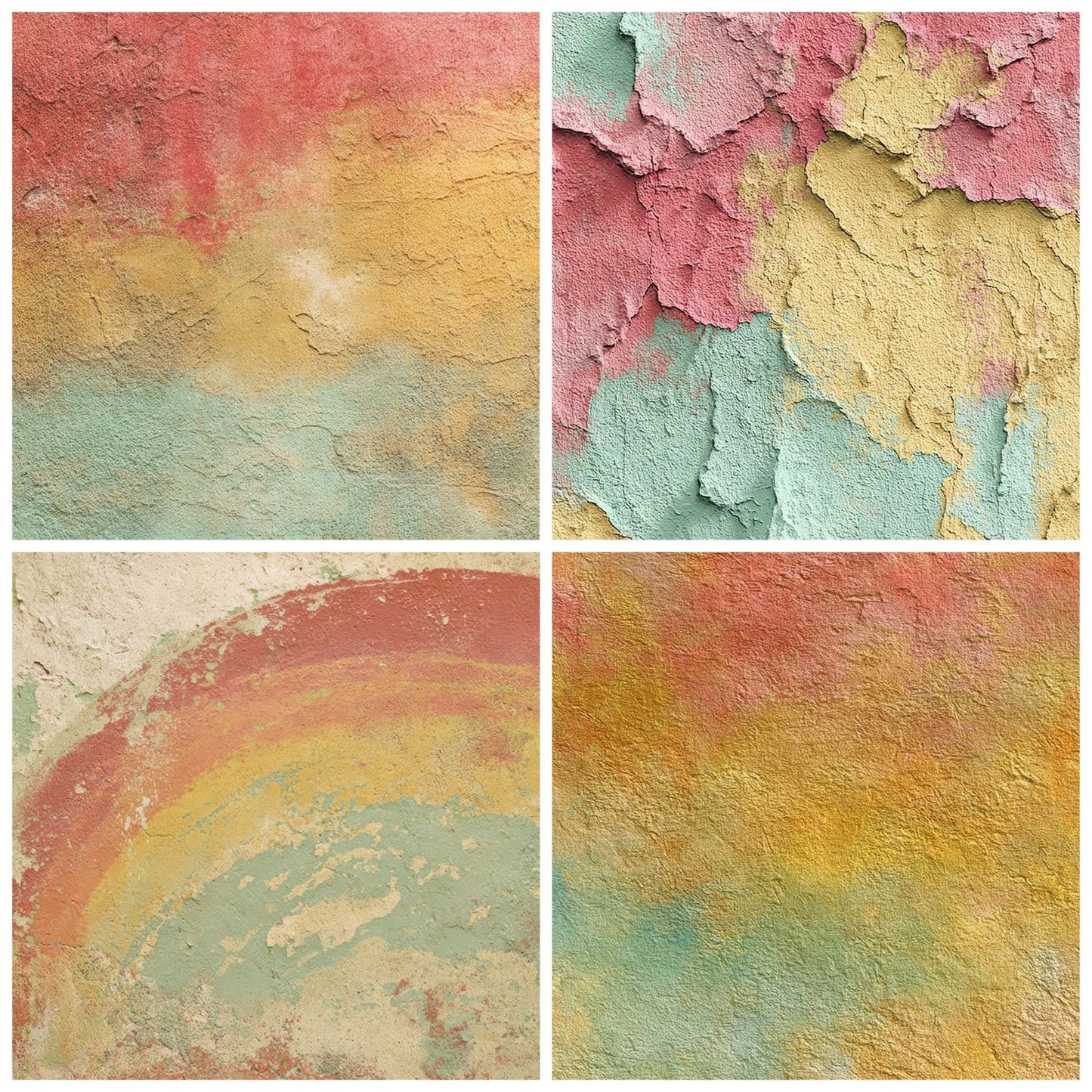 Rainbow Plaster Mural Digital Paper Pack (DDD008635)