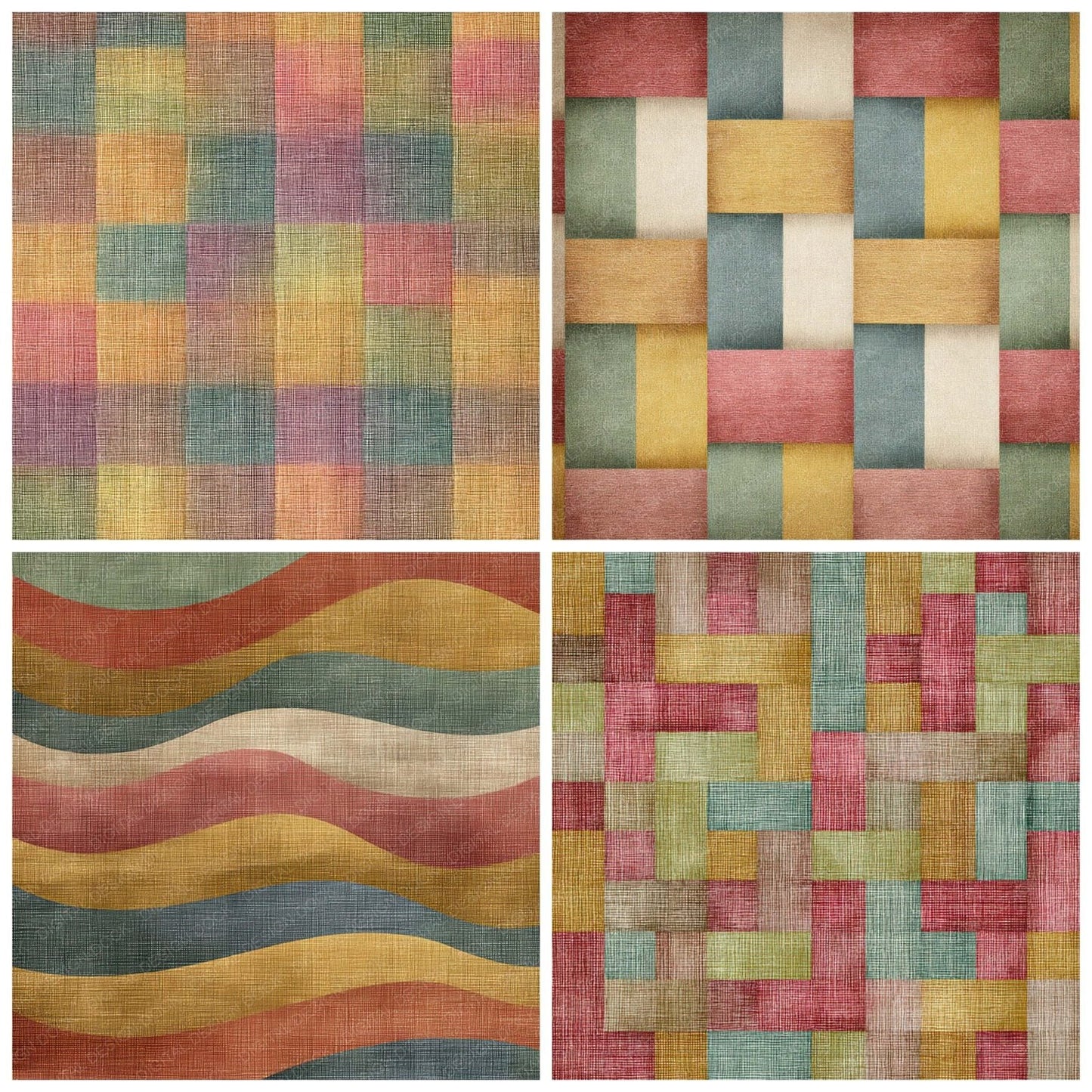 Rainbow Textile Weave Digital Paper Pack (DDD008636)