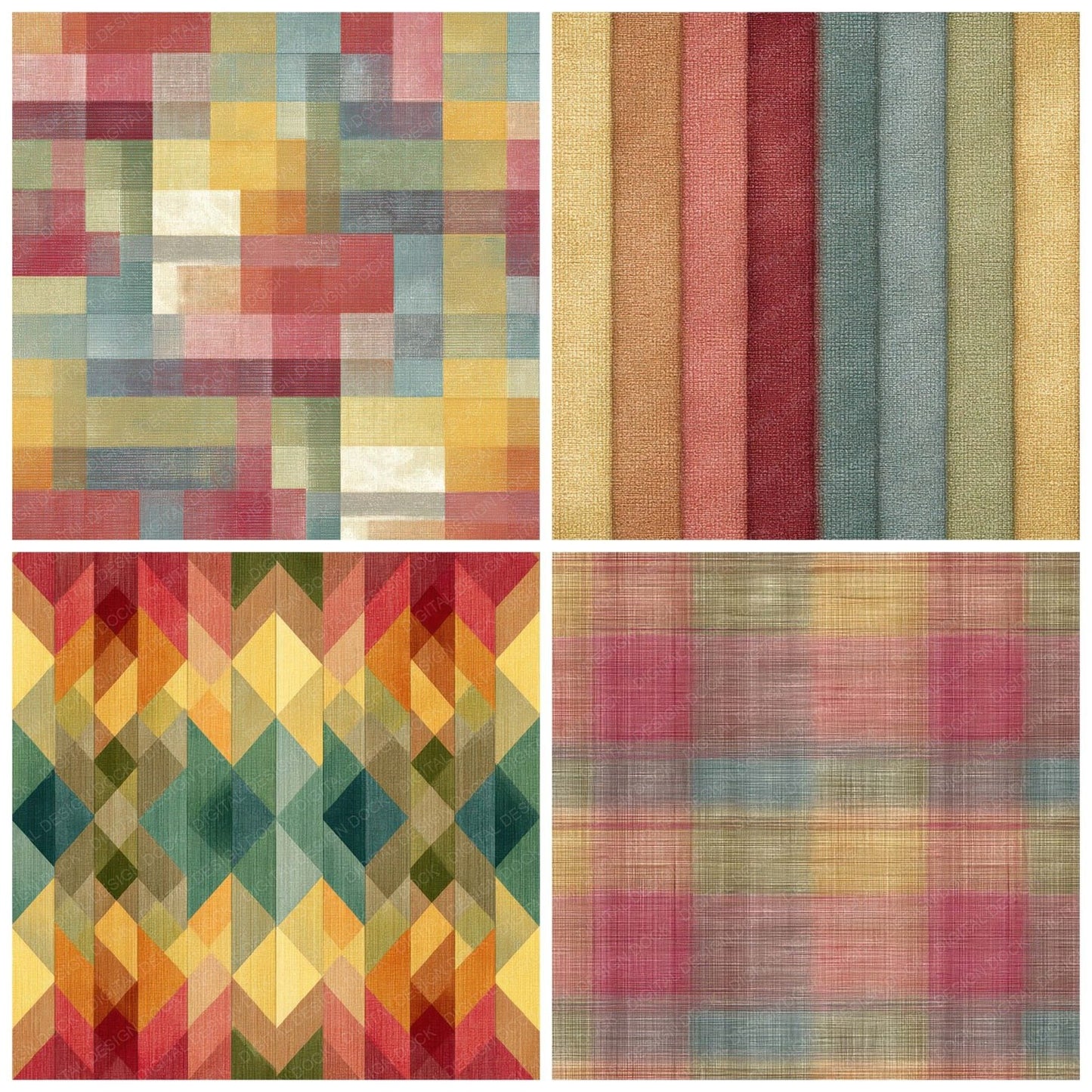 Rainbow Textile Weave Digital Paper Pack (DDD008636)
