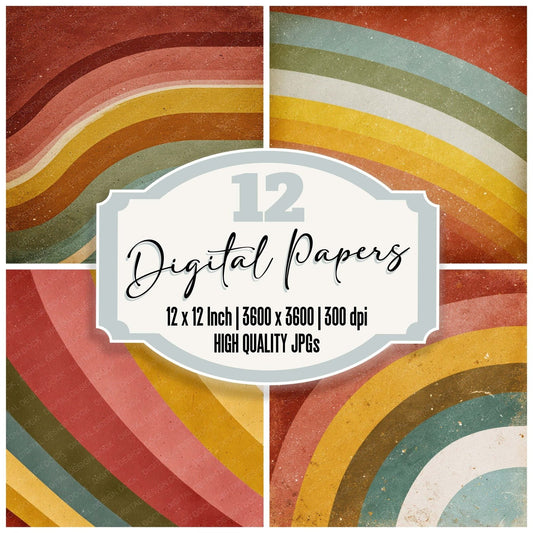 Recycled Rainbow Print Digital Paper Pack (DDD008638)