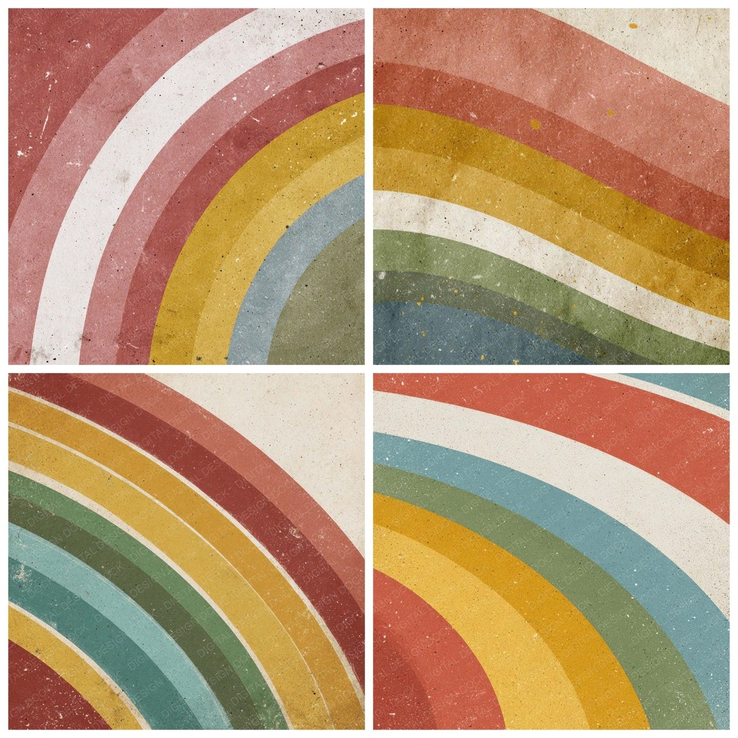 Recycled Rainbow Print Digital Paper Pack (DDD008638)