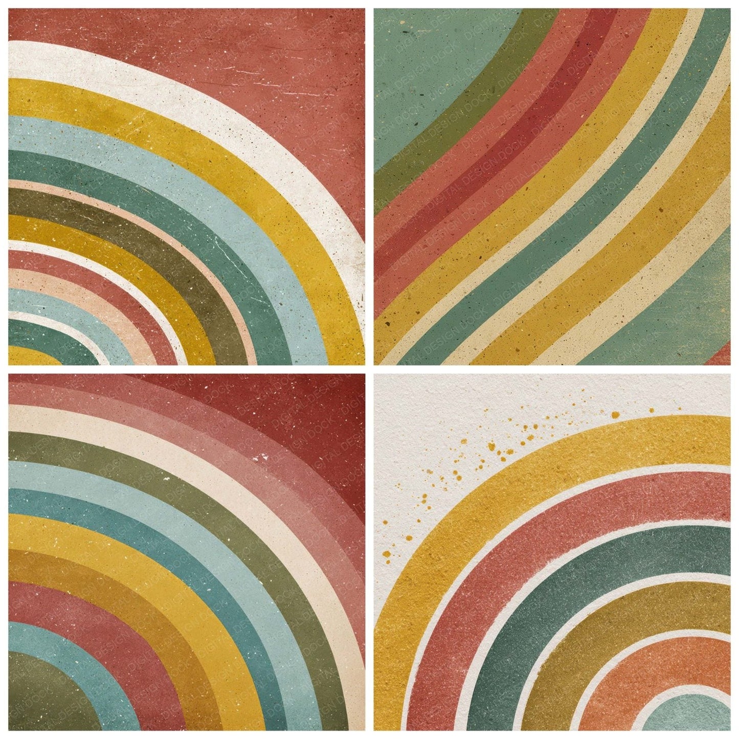 Recycled Rainbow Print Digital Paper Pack (DDD008638)