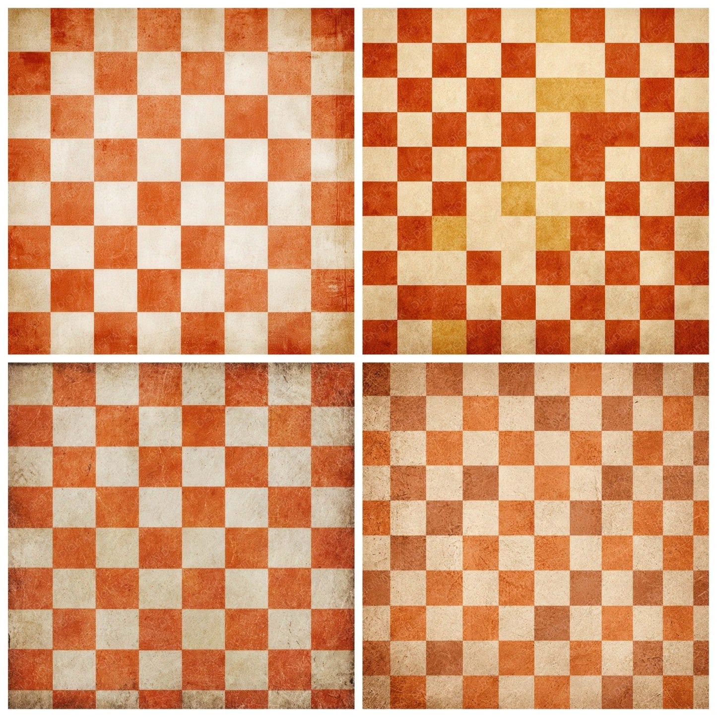 Retro Checker Pattern Digital Paper Pack (DDD008639)