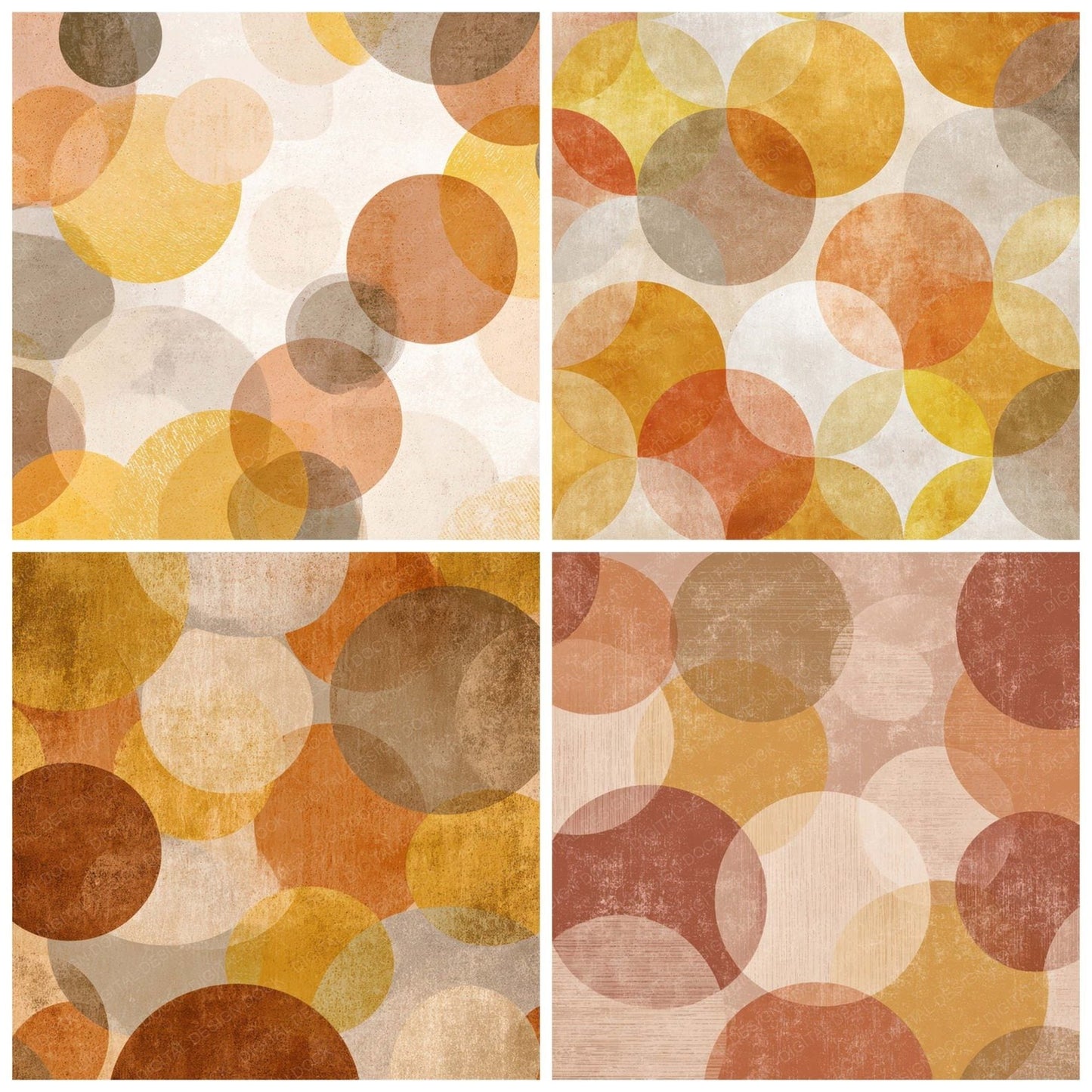 Retro Circle Graphic Digital Paper Pack (DDD008640)
