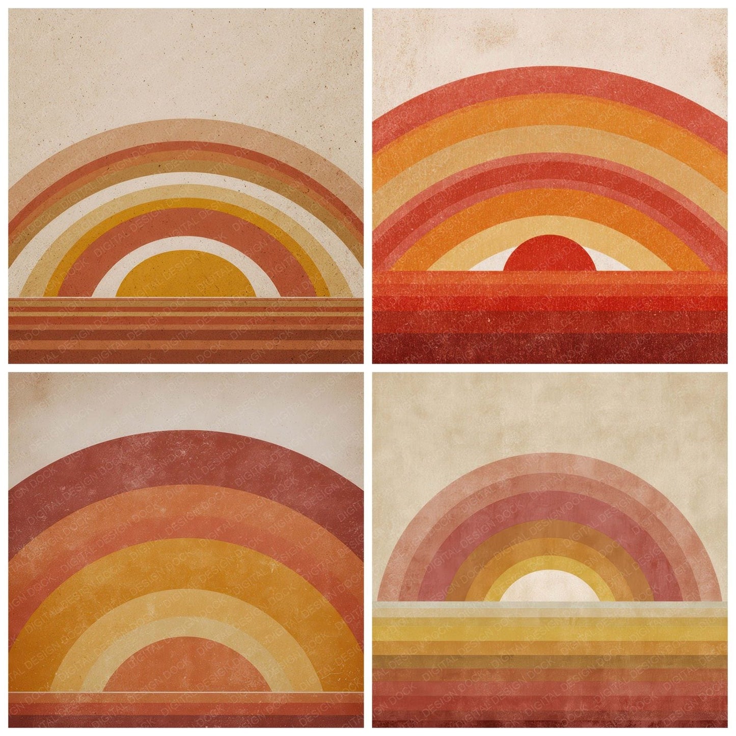 Retro Horizon Stripes Digital Paper Pack (DDD008641)