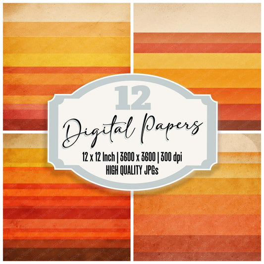 Retro Sunset Bands Digital Paper Pack (DDD008642)