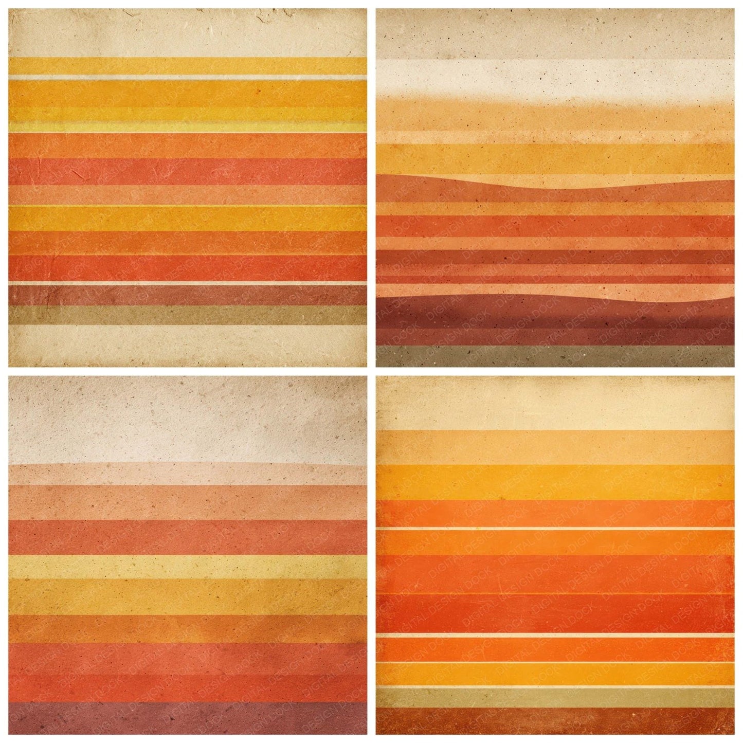 Retro Sunset Bands Digital Paper Pack (DDD008642)