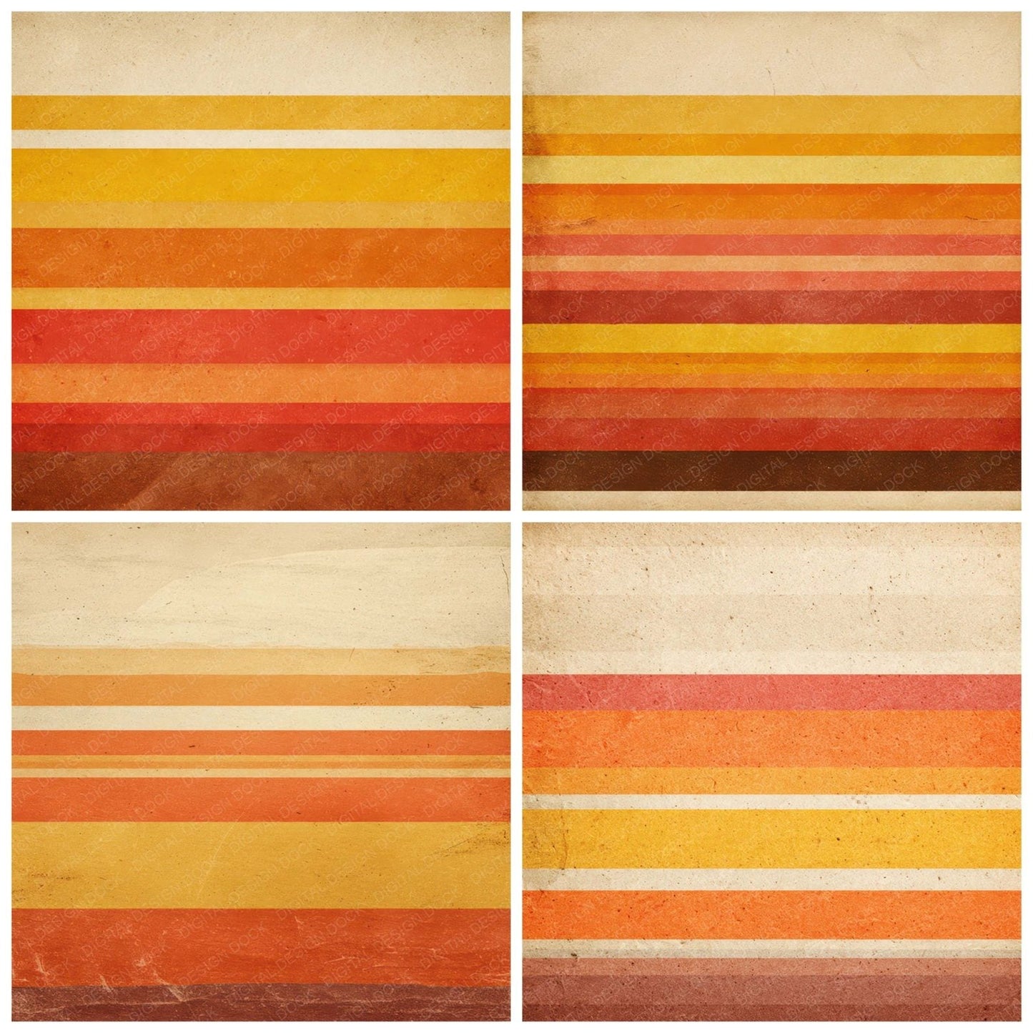 Retro Sunset Bands Digital Paper Pack (DDD008642)