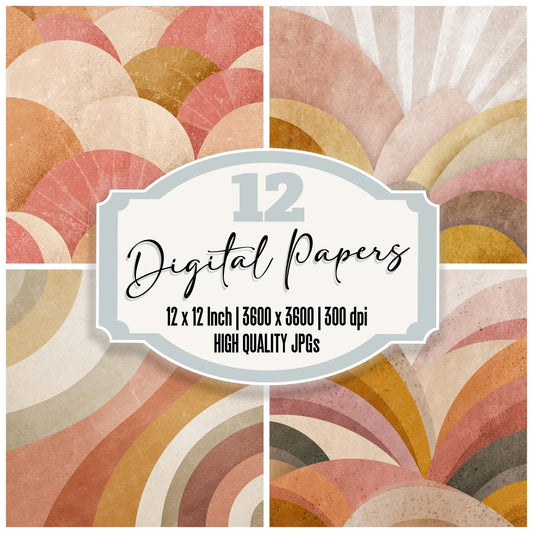 Retro Arch Fans Digital Paper Pack (DDD008648)