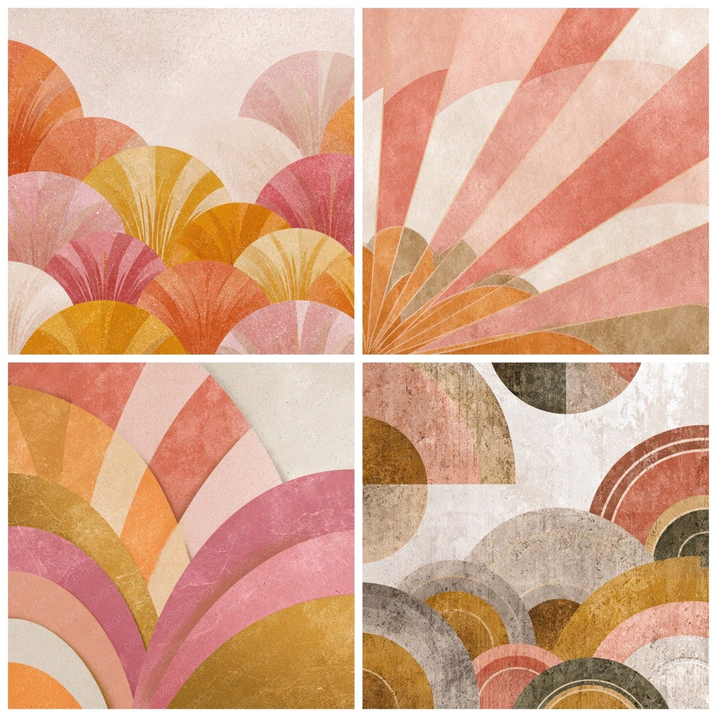Retro Arch Fans Digital Paper Pack (DDD008648)