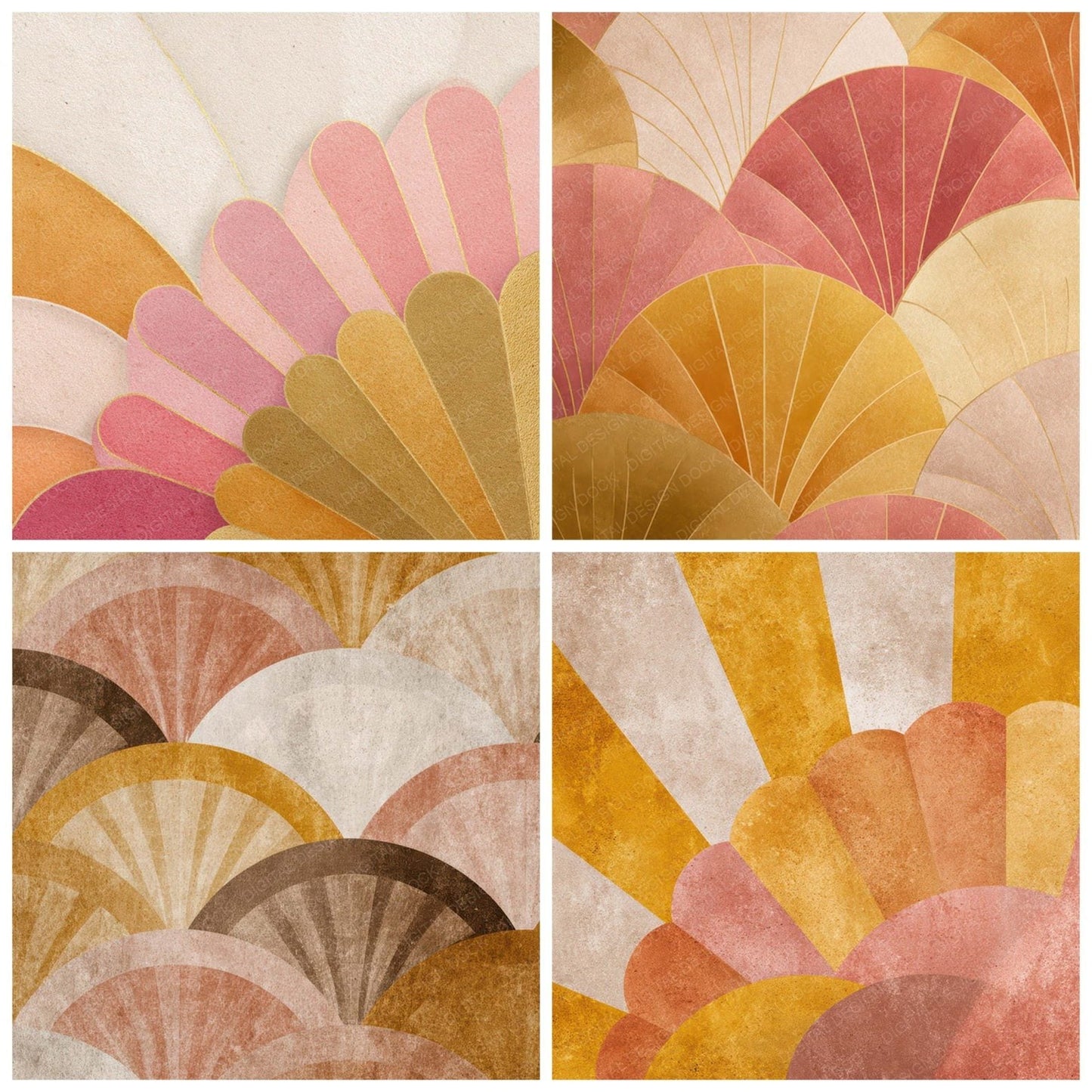 Retro Arch Fans Digital Paper Pack (DDD008648)