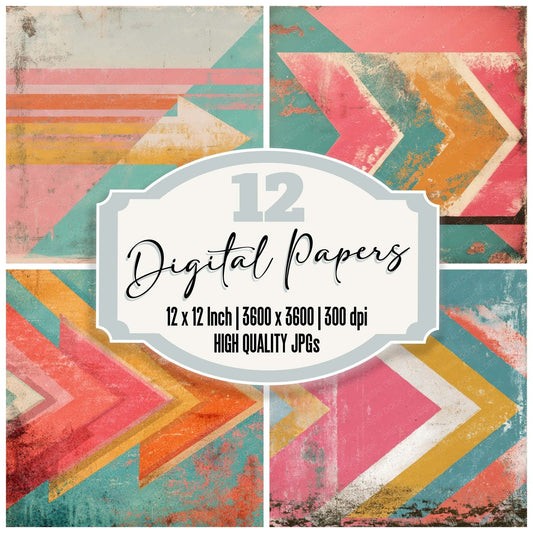 Retro Arrow Sign Digital Paper Pack (DDD008649)