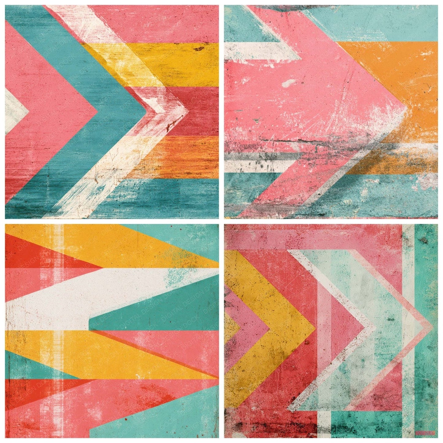 Retro Arrow Sign Digital Paper Pack (DDD008649)