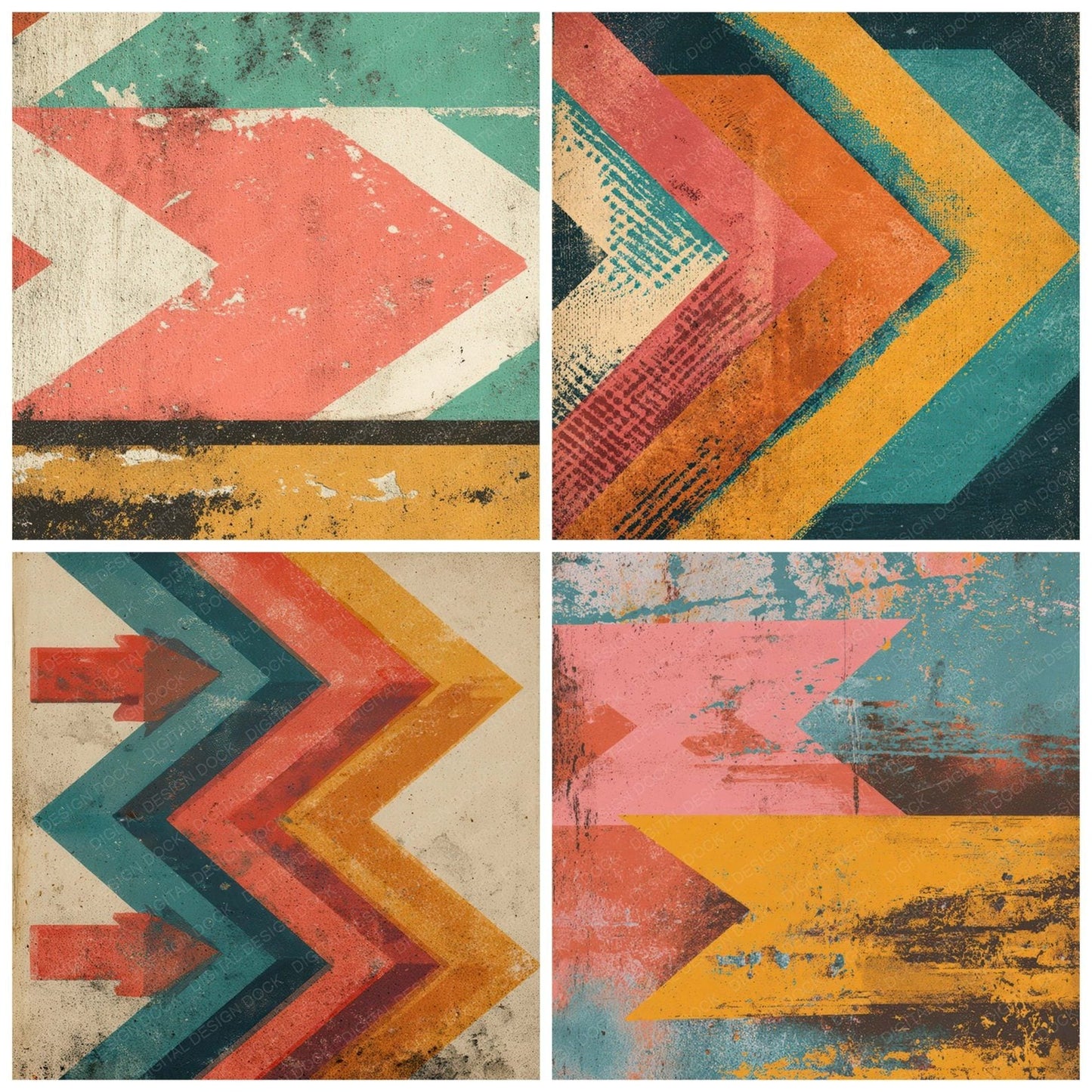 Retro Arrow Sign Digital Paper Pack (DDD008649)